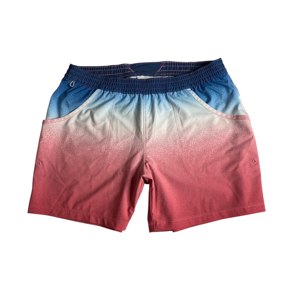 Columbia PFG 5" Board Shorts Ombre Blue Pink Fishing Performance Gear Medium